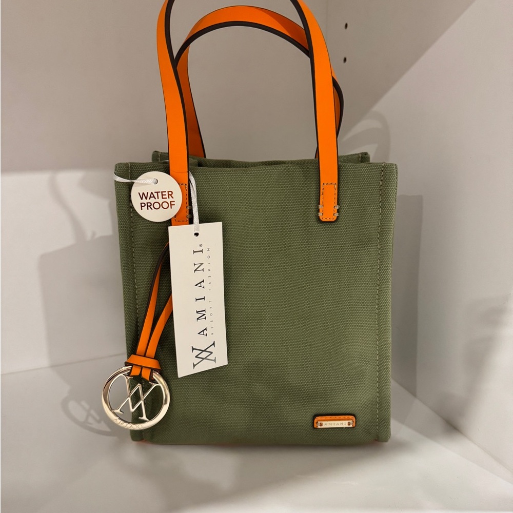 Amiani Olive and Orange Women's Tote Bag